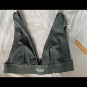 SKIMS cotton plunge bralette Medium Deep blue